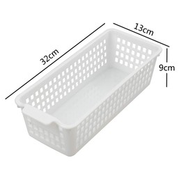 Annkky 4-pack Plastic Storage Baskets, Slim Storage Baskets with Handle