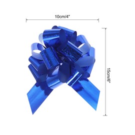 sourcing map 10pcs 4 Inch Metallic Large Big Pull Bow Glitter Gift Wrapping Bows Ribbon for Wedding Car Baskets Presents Christmas Bow, Blue