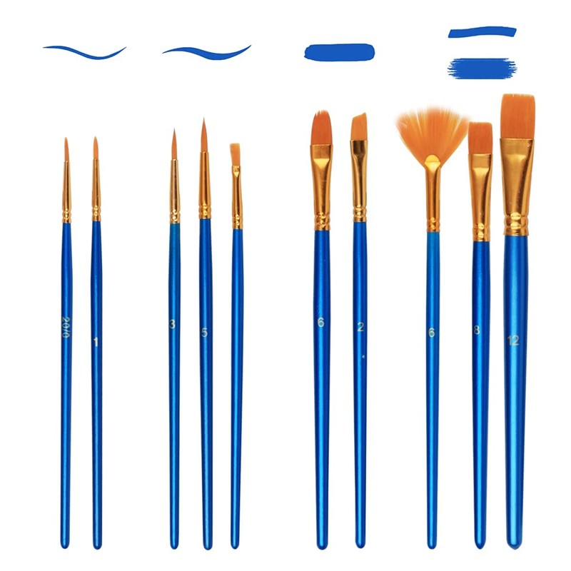 YIHUALE Acrylic Paint Brush, Multi-purpose, Face Brush, Nylon Paint Brush,