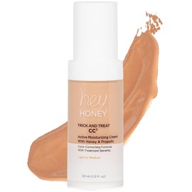 Hey Honey Trick and Treat CC² Active Moisturizing Color Correcting Cream With Honey & Bee Propolis | One Step for Natural Coverage & Active Moisturizing | Best Cover For Rosacea & Mature Skin | 1 oz (Light To Medium)