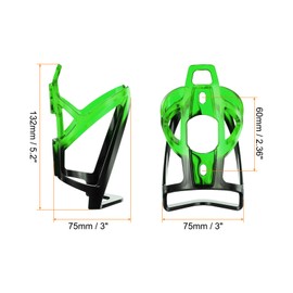 sourcing map 2pcs Bike Water Bottle Holder 5.3" PC Universal Bicycle Bottle Cages Ultralight Cycling Hydration Brackets with Screws for MTB Mountain Road Gravel, Black Green