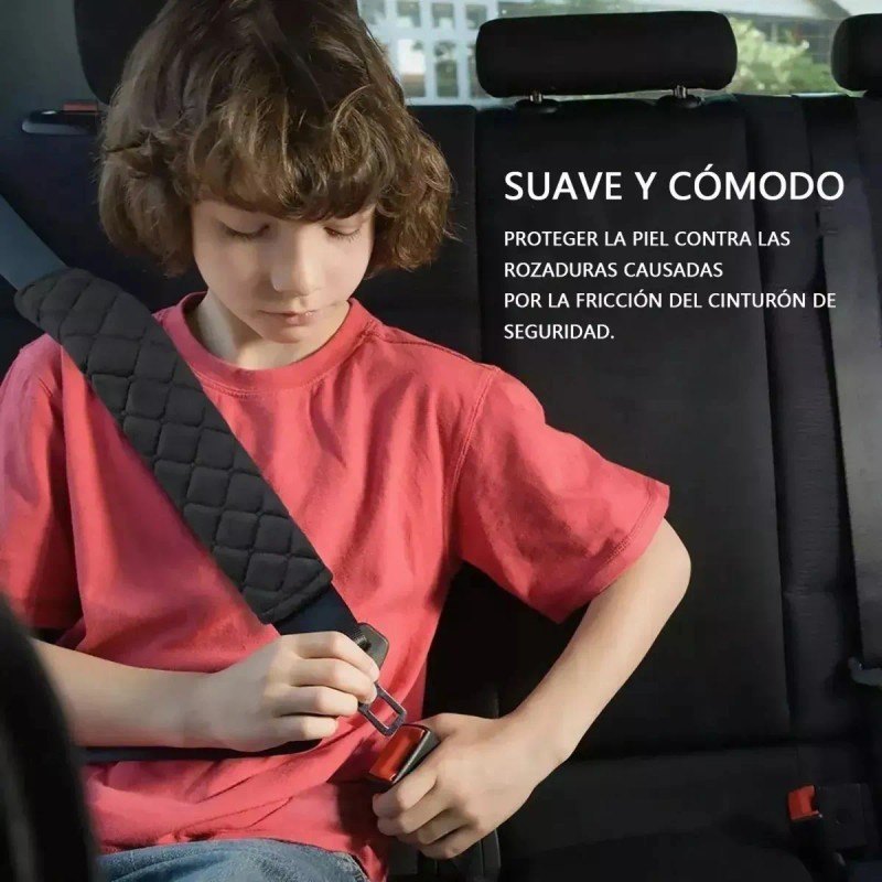 4 Pcs Almohadillas Para Cinturón De Seguridad De Automóvil Negro
