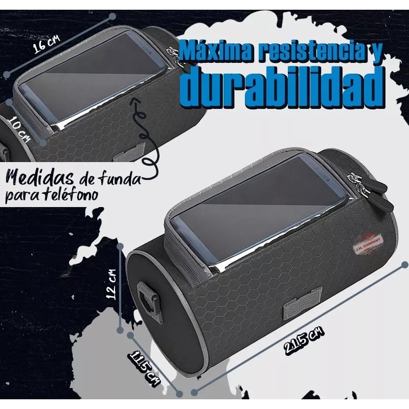 J.H. Company Bolsa Porta Celular Bicicleta Estuche Impermeable Bkb-01