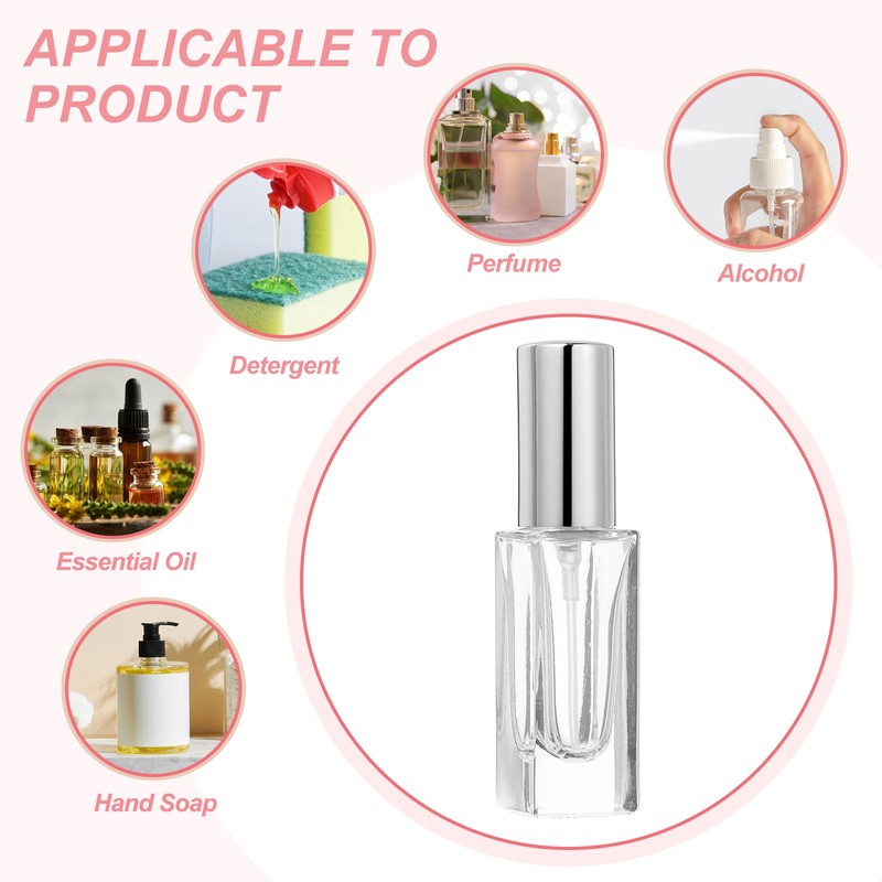 uxcell 5ml Glass Mini Perfume Bottles, 20Pcs Fine Mist Bottle