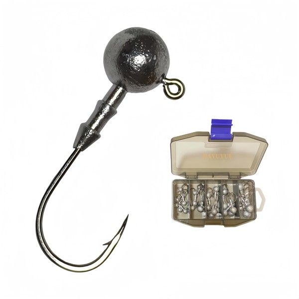 DAYUYUE 4pcs/30pcs Fishing Jig Heads Kit 3.5g/5g/7g/10g/14g with Tackle Box