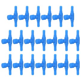 M METERXITY 20-Pack Aquarium Air Valve for 3/16" Airline Tubing PVC Aquarium Air Control Valves for Fish Tanks/Aquaculture, Regulators Air Pump Adjustable Valve[Blue]