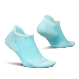 Feetures High Performance Max Cushion Ankle Sock - Tab Socks for Women & Men with Heel Tab - Sea Glass, L (1 Pair)