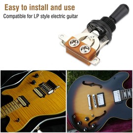 Guitar 3 Way Switch Metal 3 Way Toggle Switch Pickup Selector for Electric Guitar with Black Switch Tip(Black)