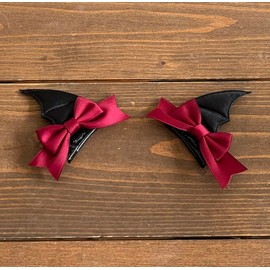 Women's Little Devil Hairpin Hair Clip, Hair Ornament, Hair Accessory, Lolita Gothic Lolita [J's Select] (Black x Red)