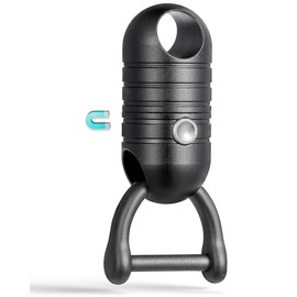 TIMULTI Magnetic Releaser, Key Holder, Stylish, Includes Key Ring, Load Capacity 22.0 lbs (10 kg), Black Aluminum/Connector x 1 + Round Carabiner x 1