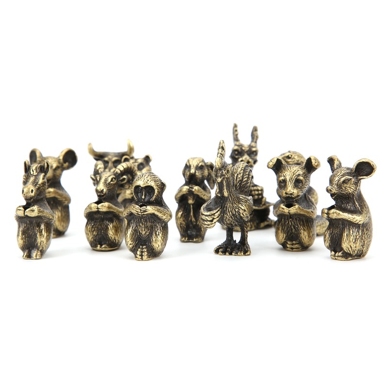12Pcs Incense Holder Retro Zodiac Household Alloy Home Decoration for
