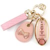 Rayslesan Key Fob Cover with Leather Holder Compatible with Airtag/RFID,Compatible