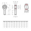Ganter Normelemente Joint Head, Spherical Bearing with Screw, GN 648.2-8-M8-W,