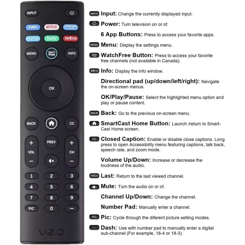 For Vizio Original XRT140 Remote Control for All VIZIO Smartcast