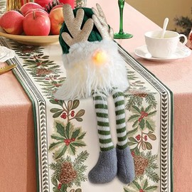 Christmas Gnomes Decorations - Lighted Christmas Gnomes Figurines - Creative Holiday Decor, Scandinavian Faceless Doll Christmas Decorations for Farmhouse Tiered Tray Display