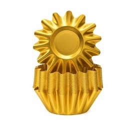 The Baked Studio Bloom Baking Cupcake Cases – Pack of 50 | Flower-Shaped Cupcake Liners | Premium Greaseproof Paper | Stylish Baking Cups for Cupcakes & Muffins (Gold)