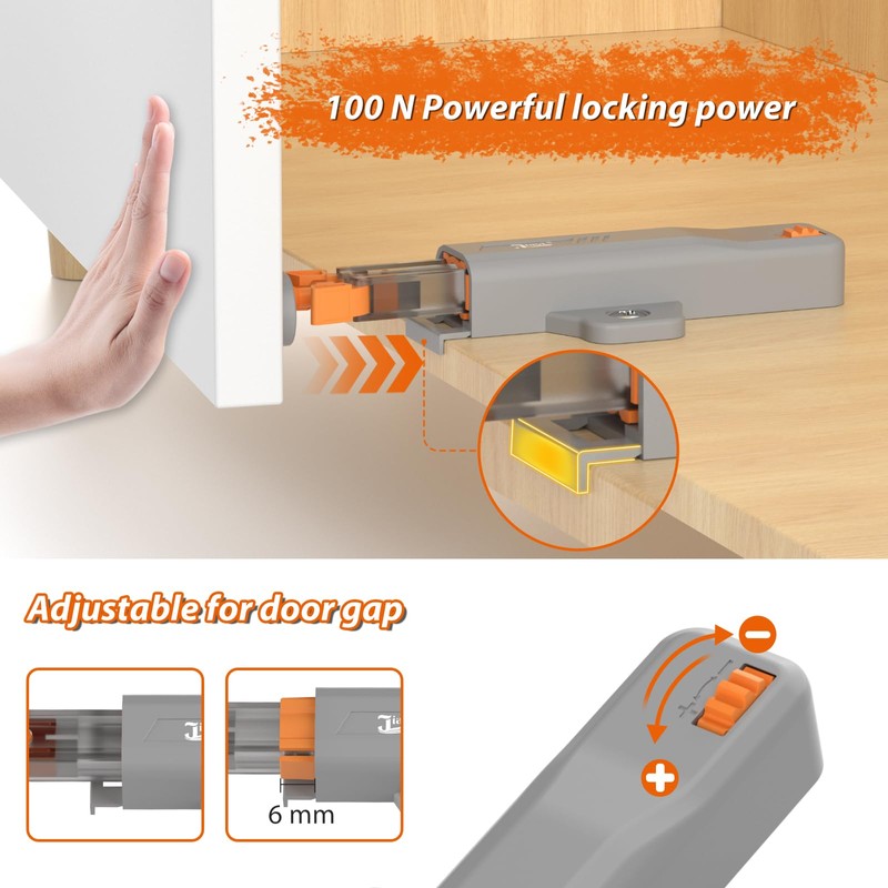 Jiayi Push to Open Door Latch, 4 Pack Push Open