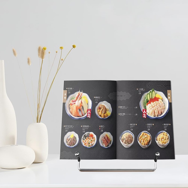 Book Stand for Reading Cookbook Holder Metal Shelf Brackets Display