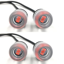 Karim Motorcycle Turn Signal, LED, Small, Ultra Small Lamp, Position Lamp, High Brightness, Set of 4, General Purpose, Small, 12V, Mini, Lightweight, Ultra Small, Red, Red Sphere (Set of 4)