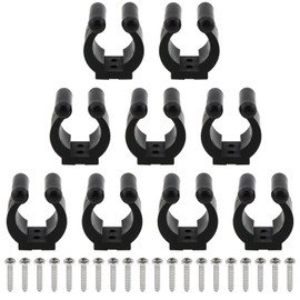 heyous 10pcs Fishing Pole Rod Holder Clips Rubber, Billiards Snooker Cue Locating Clip Holder Black for Fishing Rod, Pool Cue Racks