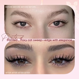 Lash Clusters Wispy Cat Eye Cluster Eyelash Extensions Fairy Individual Lashes Manga Fox Eye Lashes Cluster Natural DIY Lash Extensions Left & Right Eyelash Clusters 12-20mm 144PCS by zenotti