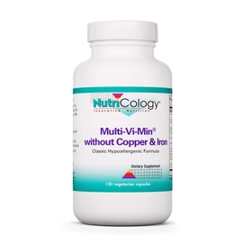NutriCology Multi-Vi-Min Without Copper and Iron - Hypoallergenic - 150 Vegetarian Capsules