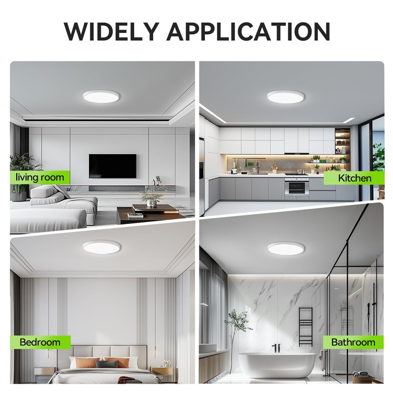28W 3200lm LED Flush Mount Ceiling Light, Super Slim 12