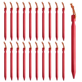 Pack of 20 Tent Pegs Camping Sand Pegs Aluminium Rhombus Ground Nails with Drawstring 18 cm Garden Nail Tent Pegs Tent Hooks Pegs