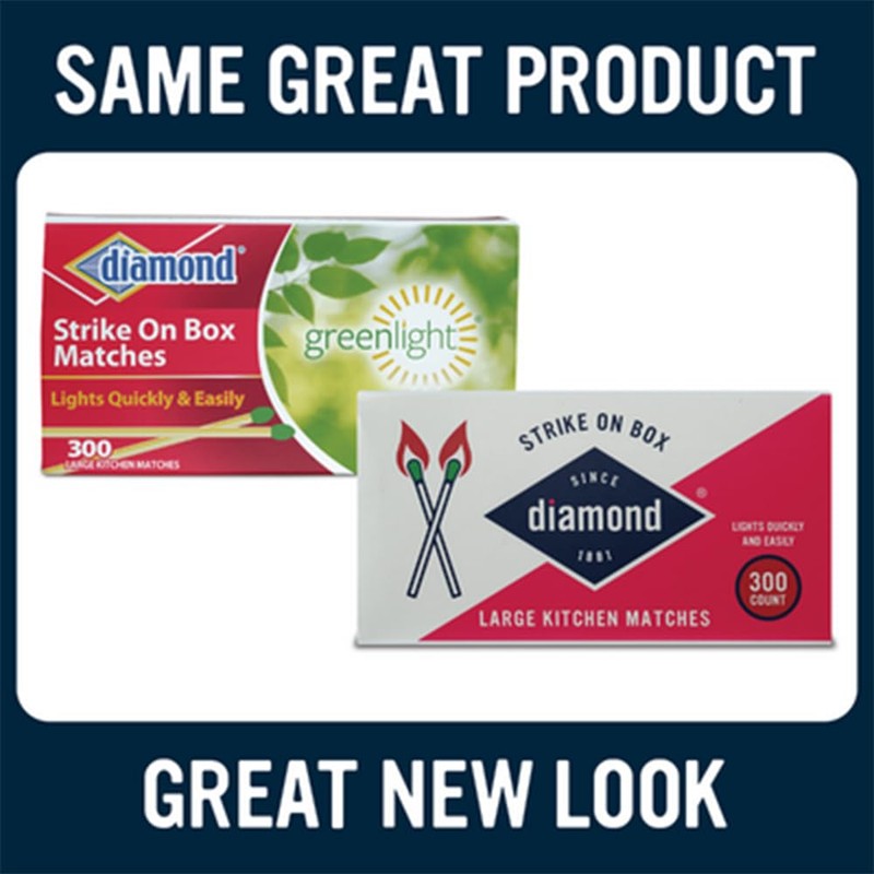 Diamond Greenlight Strike ON Box Matches [3 BXS of 300]