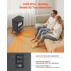 Electric Fireplace Heater 22.8 Inch 1500W Adjustable Flames Freestanding for
