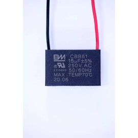 New Tech FAN CAPACITOR CBB61 15uf 2 WIRE