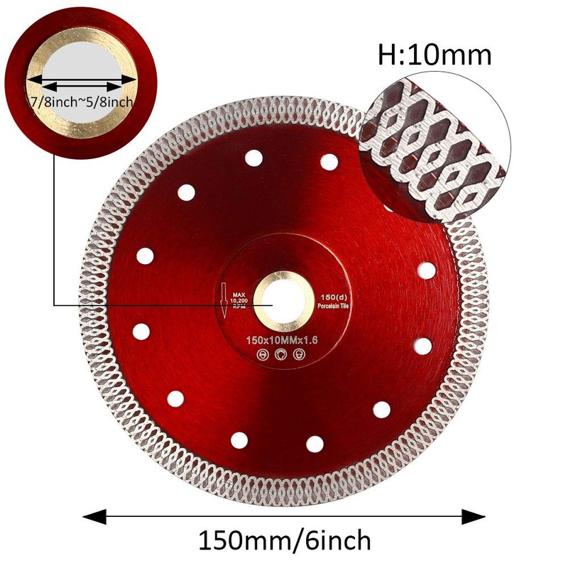 6 Inch Super Thin Diamond Tile Blade for Cutting Porcelain