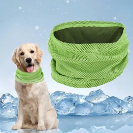 Cooling Collar for Dogs, Cooling Neckerchief Dog, Breathable Dog Neckerchiefs, Cooling Heat Dissipation Bandana, Dogs, Cool Comfortable Cooling Collar for Summer (Green-L)
