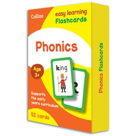 Collins Easy Learning Preschool - Phonics Flashcards: Ideal for home learning, 52 cards with advice on blending sounds, fun games & guidance for parents, Ages 3+, Language Skills, Phonics theme