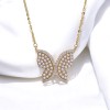 Butterfly Gold Plated Butterfly with Cubic Zirconia & Pearl Pendant