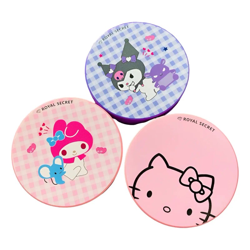Base Maquillaje, Polvo Kitty, Kuromi Y Melody (1pz)