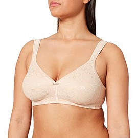 SUSA Women's prosthesis bra without underwire, care women's bras with pre-shaped cups and padded straps, soft and skin-friendly, skin, 85B