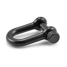 Set of 3 Shackles Made of Steel, Black, with High-Quality Screw Clasp, for Paracord Bracelets, Cords etc., 33 mm x 19 mm (Size M), U Shape - Brand Ganzoo