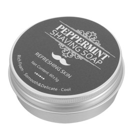 WOONEKY Men's Shave Soap Natural Peppermint Shaving Soap for Beard Safe Gentle Present for Him