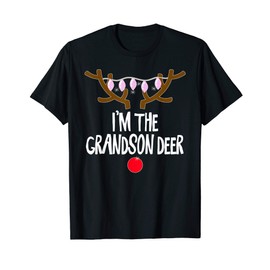 Reindeer Christmas Funny Grandson Deer Family Costume Gift T-Shirt