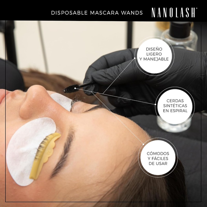 Varitas desechables para pestañas y cejas Nanolash 50 piezas -