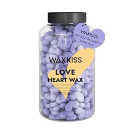 Waxkiss Love Heart Wax Beads for Hair Removal - 10.6 Oz Professional Lavender Wax Beans for Waxing Arms, Legs & Body