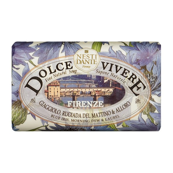 Nesti Dante Nesti dante dolce vivere fine natural soap - firenze - blue iris, morning dew and laurel, 8.8oz, 8.8 Ounce