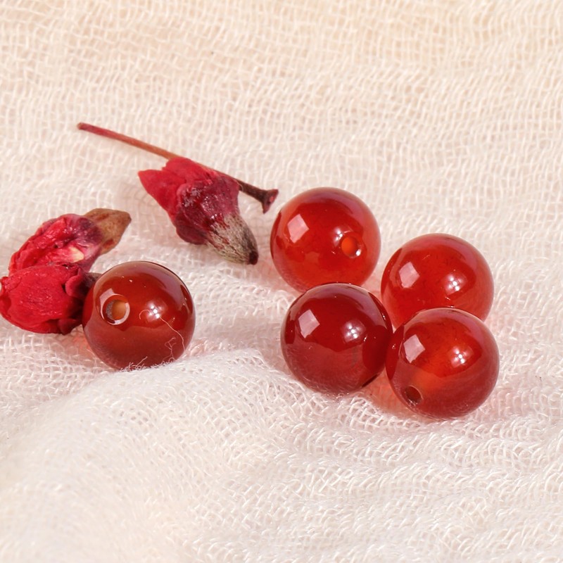SOSMAR 90 perline di agata rossa naturale, pietre semipreziose, rotonde,