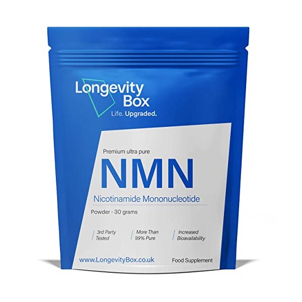 Pure NMN Supplement Powder 30g | >99% Pure | 60 x 500mg | 60 Days Supply | with NAD+ Booster - Sublingual Nicotinamide Mononucleotide Powder - 3rd Party Certified