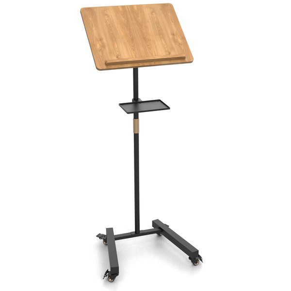Lectern Podium Stand with Storage Platform, Height Adjustable Steady Standing