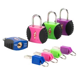DUALCROWN 4 Pack TSA Approved Luggage Lock.Luggage Key Locks with Keyed Alike, TSA Approved Travel Lock with Ultra Secure PPR/ABS Lock Body Travel Lock Luggage Lock TSA Approved