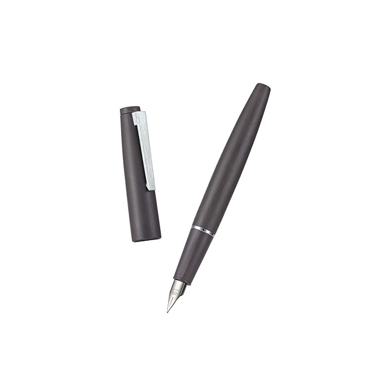 Jinhao 80 - Pluma estilográfica de fibra de carbono cepillada,