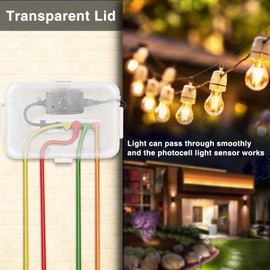 Outdoor Electrical Box with Transparent Lid, Flemoon IP54 Waterproof Electrical Box Outdoor, Large Weatherproof Extension Cord Cover with Clear Cover for Photocell Light Sensor Timer, Outlet, Almond