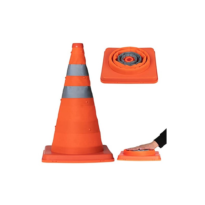 Pop-Up Collapsible Emergency Breakdown Warning Traffic Safety Cone 400mm H550250